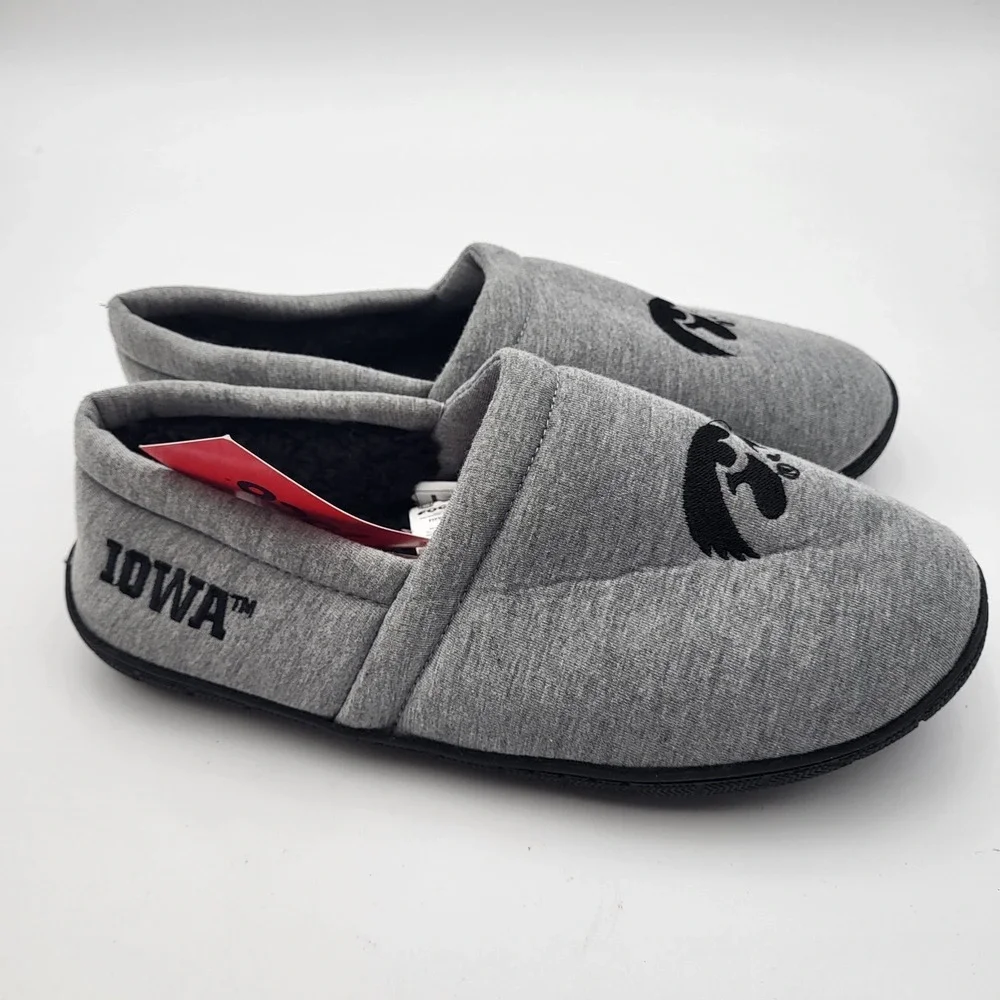 Iowa Hawkeyes Sweatshirt Sherpa Moccasin‎ Slippers FOCO Mens Large 11-12 Gray